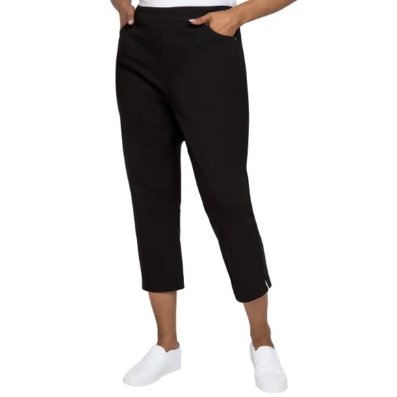 Mario Serrani Women's Pull-On Capri Black Size Medium (8-10) New with Tags! - Picture 1 of 7
